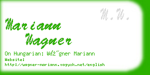 mariann wagner business card